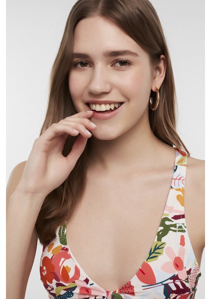 Çok Renkli Sunset Üçgen Knot Bikini Üstü modelleri