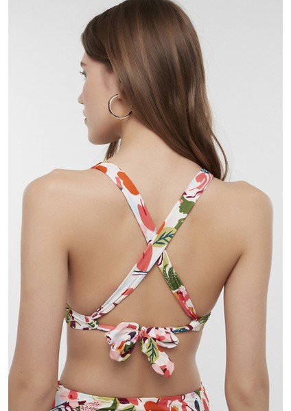 Çok Renkli Sunset Üçgen Knot Bikini Üstü fırsatları