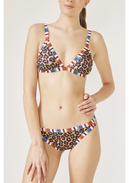 Baskılı Linosa Üçgen Fit Bikini Üstü modelleri