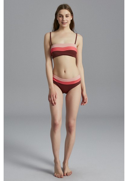 Çizgili Marissa Bandeau Bikini Üstü