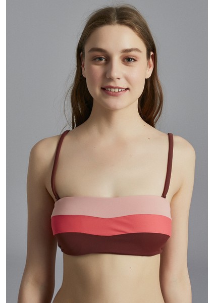 Çizgili Marissa Bandeau Bikini Üstü