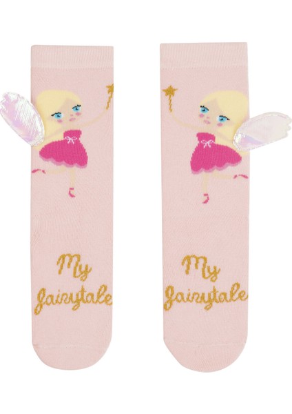 Açık Pembe Kız Çocuk Fairy Soket Çorap