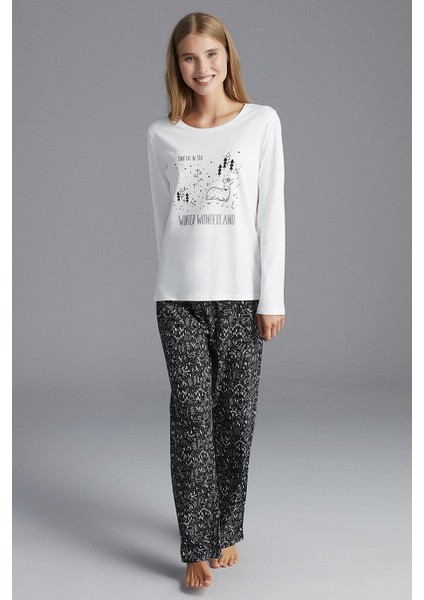 Siyah Wonderland Pijama Takımı