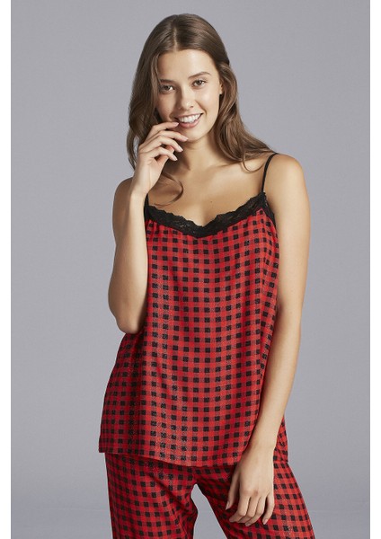 Kırmızı Red Gingham Atlet