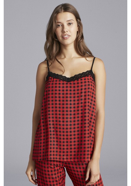 Kırmızı Red Gingham Atlet