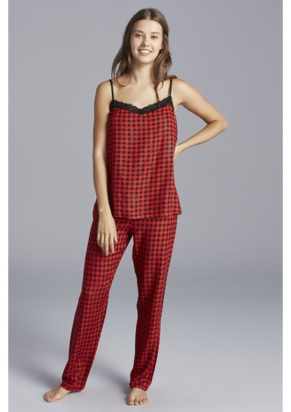 Kırmızı Red Gingham Atlet