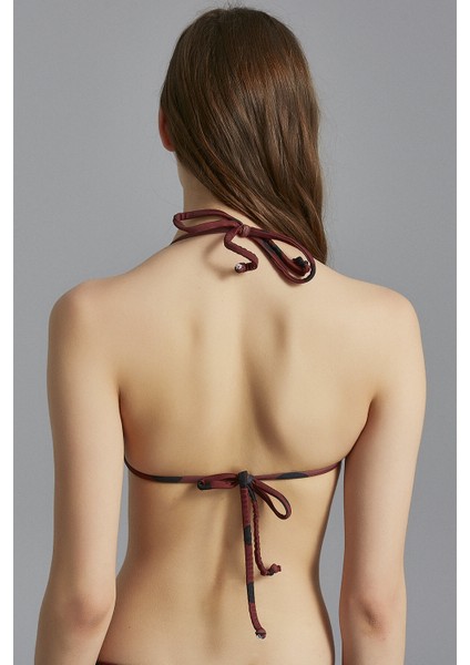 Çikolata Polka Üçgen Bikini Üstü modelleri