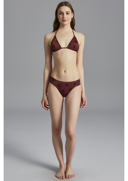 Çikolata Polka Üçgen Bikini Üstü fırsatları