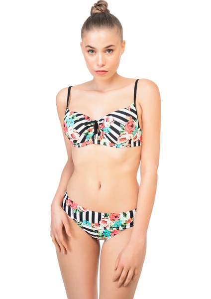 Önü Sürgülü Balenli Bikini Takımı