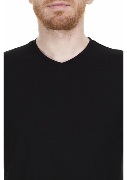 V Yaka T-Shirt Erkek T-Shirt N08Er indirimleri