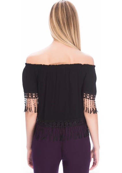 8181191 Şile Bezi Kolu Ve Etek Ucu Boncuk Dantel Bluz fiyatları