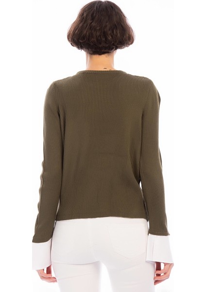 8506003 İnce Fitilli Kaşkorse Manşeti Garnili Uzun Kol Bluz fiyatları