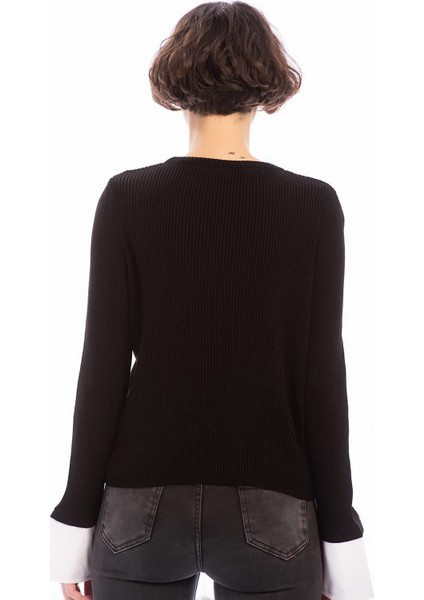 8506003 İnce Fitilli Kaşkorse Manşeti Garnili Uzun Kol Bluz fiyatları