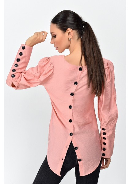 9151526 Bodrum Kum.Arkası Kolu Düğmeli Bluz GUL KURUSU modelleri