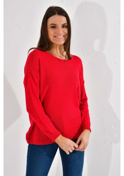 20026175 Triko Tek Cepli Bluz KIRMIZI fiyatları