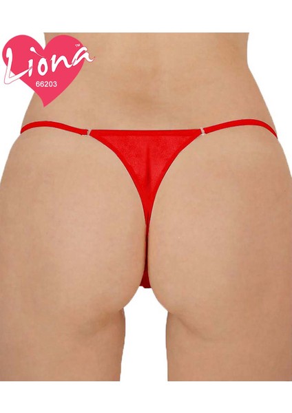 Halkalı Transparan Kırmızı G String İç Çamaşırı