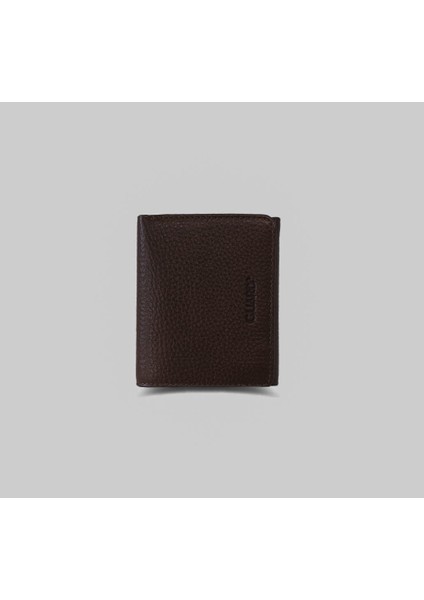 Mini Fermuarlı Taba Kahverengi Deri Unisex Cüzdan - 796