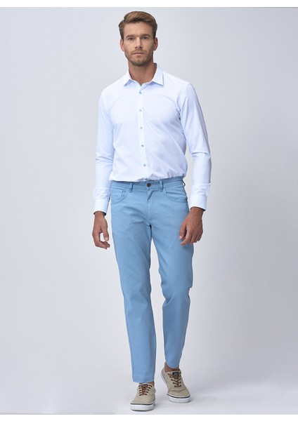 ALTINYILDIZ CLASSICS Erkek İndigo Regular Fit Desenli Pantolon 4A0118200031