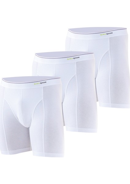 Erkek Boxer 3'lü Paket Tender Cotton 9683 - Beyaz