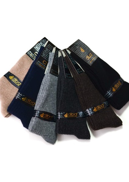 6 Adet Lambswool Yün Kışlık Erkek Çorap