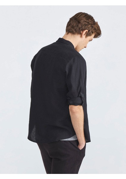 Keten Slim Fit Basic Gömlek fırsatları