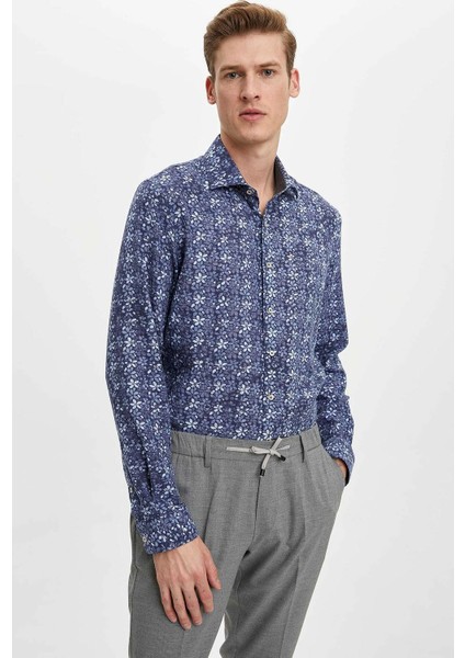 Slim Fit Çiçek Desenli Gömlek N6129AZ20SM fiyatları