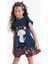 Çiçekli Kedi Kız Çocuk T-shirt Poplin Şort Takım 1