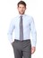 Mavi Düz Slim Fit Dokuma Klasik Pamuk Karışımlı Gömlek 1