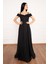 Jessia 13278 Askılı Simli Tül Uzun Elbise 1