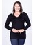 Yaka Çerçeveli Bluz Siyah XL 35082 1