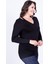 Yaka Çerçeveli Bluz Siyah XL 35082 2
