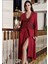 9125 Çeyizlik Penye Dantelli Uzun Altılı Set Takım Bordo 1