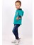 Erkek Çocuk Kapşonlu Kolları Baskılı Sweatshirt 3