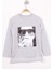 Kız Çocuk Gözlüklü Kız Baskılı Sweatshirt 1