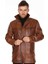 Deri Erkek Kahve Düz Model Deri Parka 2