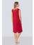 3285 Dantelli V Yaka Gecelik - Kırmızı 2