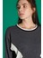 Yolanda - Yuvarlak Yaka Antrasit Sweatshirt M 2