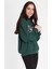 Hilda - Kapşonlu Önü Nakışlı Yeşil Sweatshirt M 3