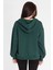 Hilda - Kapşonlu Önü Nakışlı Yeşil Sweatshirt M 4