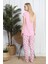 Kadın Kısa Kol Normal Beden Viskon Pijama Takım 4