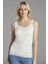 Kırık Beyaz Basic Lace Cami Atlet 1