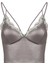 Parlak Gri Luna Leather Bralet 4
