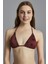 Çikolata Polka Üçgen Bikini Üstü 2
