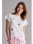 Kırık Beyaz Gingham Daisy T-Shirt 2