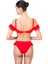 Volanlı Kırmızı Tüllü Bikini Takımı 2