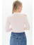 9100936 Yumoş Tek Omuzu Açık İncili Bluz PUDRA 5