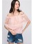 8160794 Şile Bezi Güpürlü Madonna Yaka Eteği Lastikli Bluz PEMBE 1