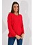 20026175 Triko Tek Cepli Bluz KIRMIZI 2