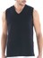 9227 ERKEK 2 Lİ LOOSE FİT V YAKA SİYAH SIFIR KOL ATLET 2