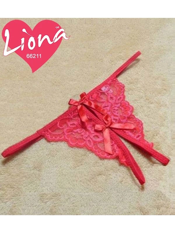 Liona Dantel Kırmızı Tanga Fantezi İç Giyim